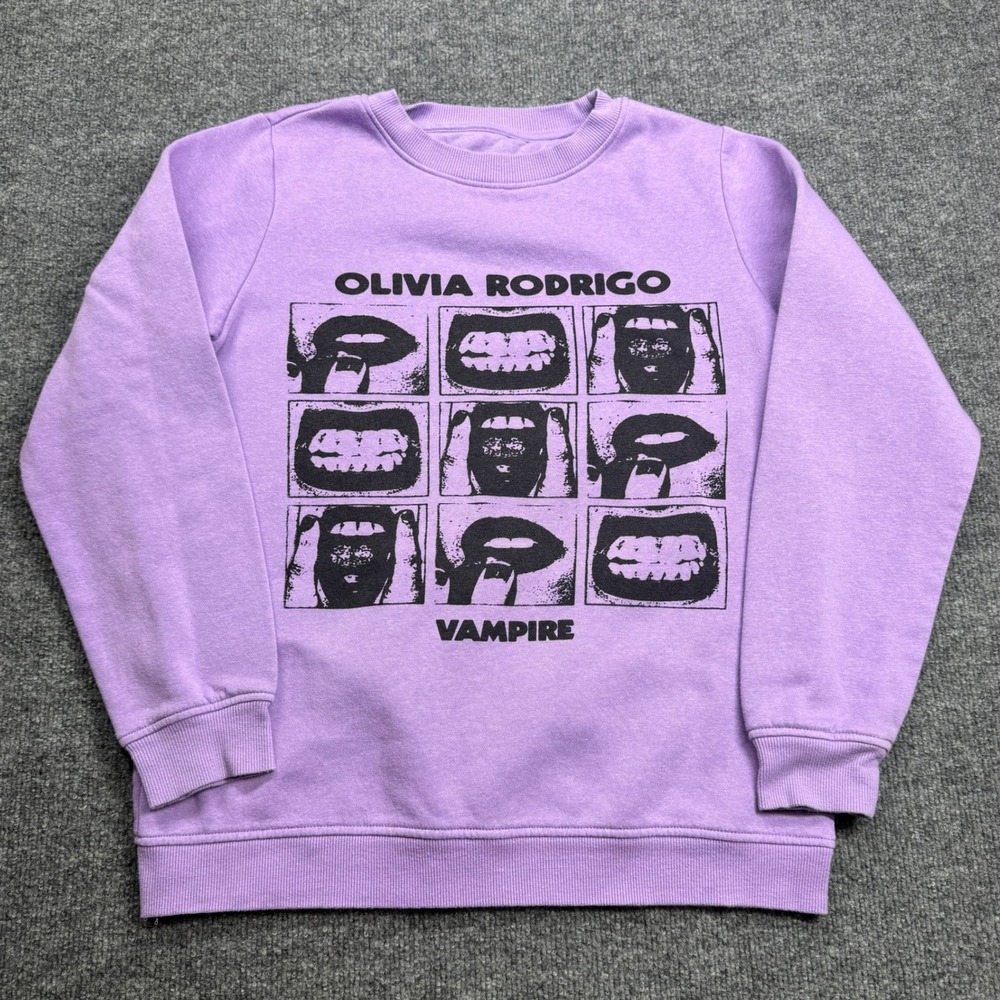 Olivia Rodrigo Vampire Sweatshirt‎ Womens M Purple Guts Tour Merch